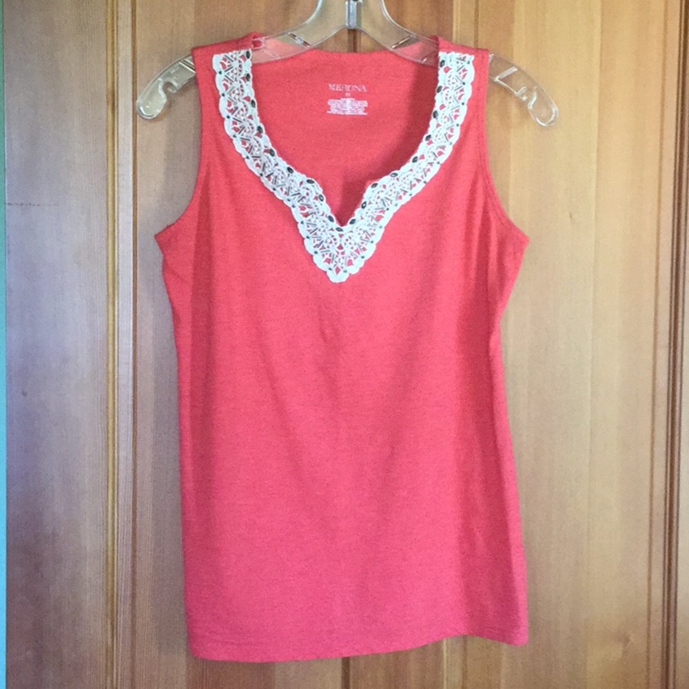 Merona Crochet Lace Trim Tank Top, Size XS